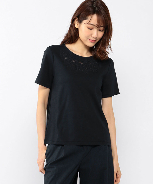 A/C DESIGN BY ALPHA CUBIC（エーシーデザインバイアルファキュービック）の「◇カタログ掲載◇刺しゅうプルオーバー（Tシャツ/カットソー・レディース・オフホワイト/ネイビー/サックスブルー/ブラック・M size/L size）」の3枚目の写真