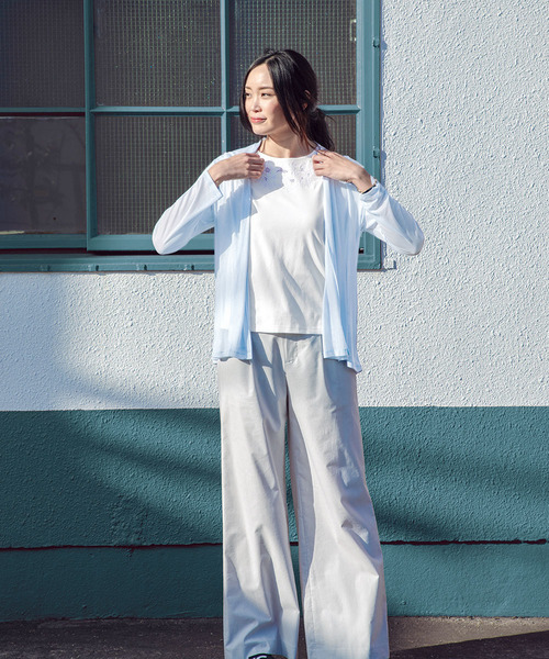 A/C DESIGN BY ALPHA CUBIC（エーシーデザインバイアルファキュービック）の「◇カタログ掲載◇刺しゅうプルオーバー（Tシャツ/カットソー・レディース・オフホワイト/ネイビー/サックスブルー/ブラック・M size/L size）」の13枚目の写真