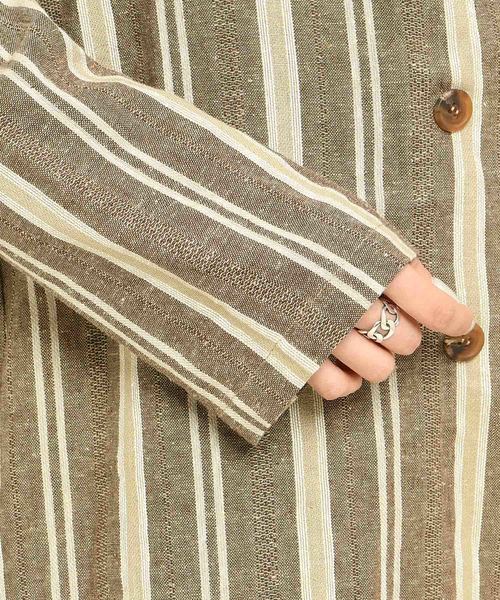 DouDou（ドゥドゥ）の「麻テーラードジャケット（テーラードジャケット・レディース・ベージュ/ブラウン/ピンク・FREE）」の13枚目の写真