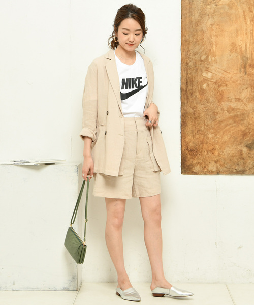 DouDou（ドゥドゥ）の「麻テーラードジャケット（テーラードジャケット・レディース・ベージュ/ブラウン/ピンク・FREE）」の20枚目の写真