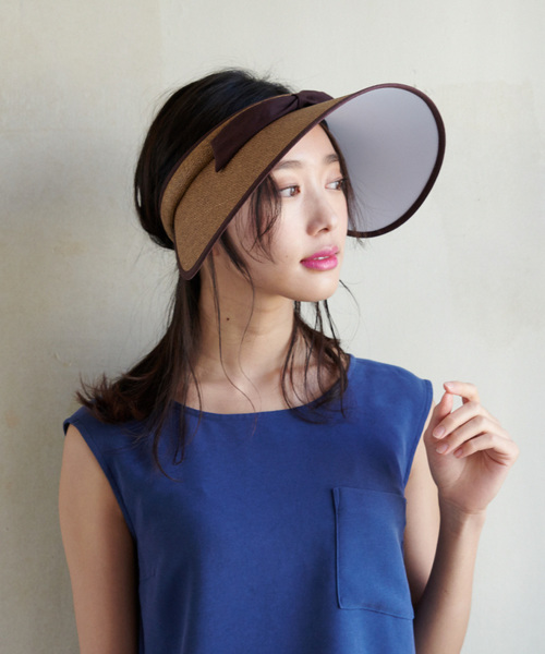milsa（ミルサ）の「LM リボン美人バイザー（サンバイザー・レディース・ブラック/ベージュ/ブラウン/ナチュラル・FREE）」の14枚目の写真