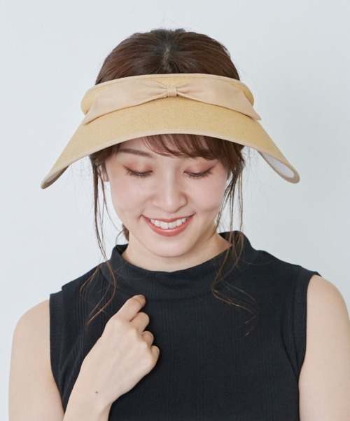 milsa（ミルサ）の「LM リボン美人バイザー（サンバイザー・レディース・ブラック/ベージュ/ブラウン/ナチュラル・FREE）」の11枚目の写真