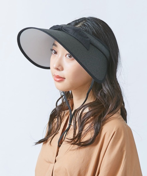 milsa（ミルサ）の「LM リボン美人バイザー（サンバイザー・レディース・ブラック/ベージュ/ブラウン/ナチュラル・FREE）」の17枚目の写真