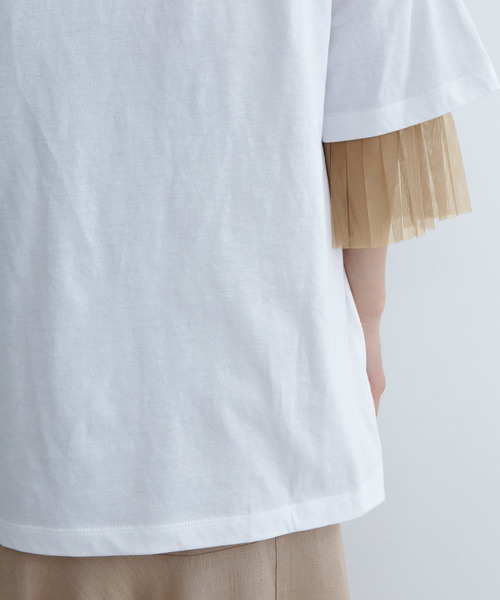 トップス Tシャツ カットソー天竺tシャツ チュールインナーセット052 7321 Tシャツ カットソー Merlot メルロー のファッション