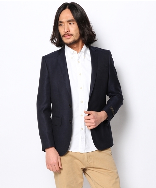 NANO universe（ナノユニバース）の「シングル2Bジャケット（テーラードジャケット・メンズ・ネイビー/ブラウン・48/44/46/50）」の6枚目の写真
