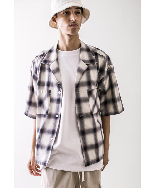 MONKEY TIME（モンキータイム）の「＜monkey time＞ CHECK CROPPED OPEN SHT/クロップドシャツ（シャツ/ブラウス・メンズ・ダークグレー/ダークブラウン・X-LARGE/SMALL/MEDIUM/LARGE）」の17枚目の写真