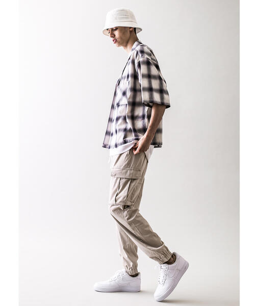 MONKEY TIME（モンキータイム）の「＜monkey time＞ CHECK CROPPED OPEN SHT/クロップドシャツ（シャツ/ブラウス・メンズ・ダークグレー/ダークブラウン・X-LARGE/SMALL/MEDIUM/LARGE）」の11枚目の写真