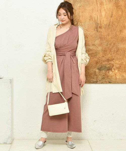 DouDou（ドゥドゥ）の「カットワンショルワンピース（ワンピース・レディース・ベージュ/パープル/グリーン・FREE）」の11枚目の写真