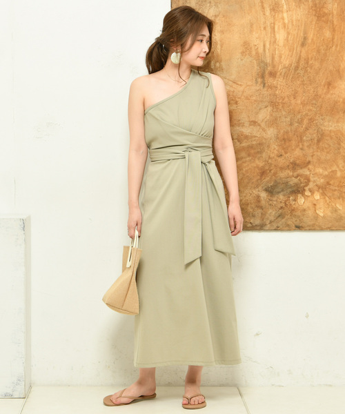 DouDou（ドゥドゥ）の「カットワンショルワンピース（ワンピース・レディース・ベージュ/パープル/グリーン・FREE）」の12枚目の写真