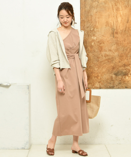 DouDou（ドゥドゥ）の「カットワンショルワンピース（ワンピース・レディース・ベージュ/パープル/グリーン・FREE）」の9枚目の写真