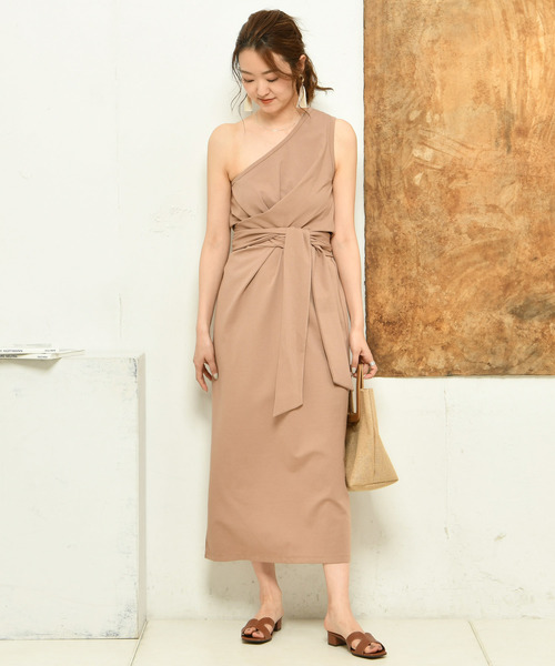 DouDou（ドゥドゥ）の「カットワンショルワンピース（ワンピース・レディース・ベージュ/パープル/グリーン・FREE）」の18枚目の写真