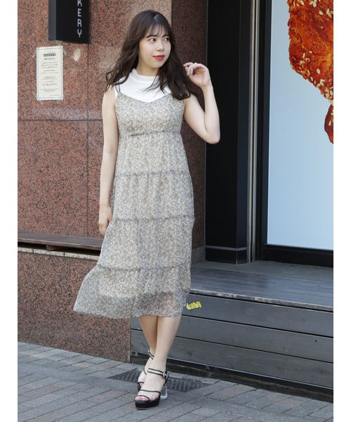 dazzlin ワンピース セール】ミクスチャーチェックフレアワンピース（ワンピース