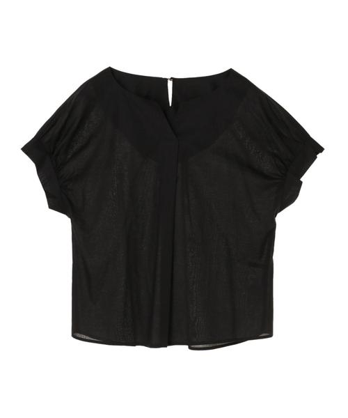 YECCA VECCA（イェッカヴェッカ）の「・バックタックデザインブラウス（シャツ/ブラウス・レディース・ブラック/カーキ/ストライプ/チェック・FREE）」の5枚目の写真