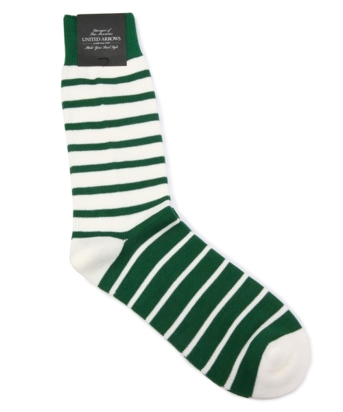 UNITED ARROWS(ユナイテッドアローズ)の「UAB 2TONE BORDER SOCKS ◆(ソックス/靴下・メンズ・ライトグレー/ケリー/コバルトブルー・フリー)」の2枚目の写真