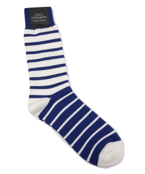 UNITED ARROWS(ユナイテッドアローズ)の「UAB 2TONE BORDER SOCKS ◆(ソックス/靴下・メンズ・ライトグレー/ケリー/コバルトブルー・フリー)」の3枚目の写真
