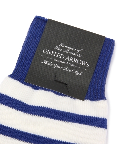 UNITED ARROWS(ユナイテッドアローズ)の「UAB 2TONE BORDER SOCKS ◆(ソックス/靴下・メンズ・ライトグレー/ケリー/コバルトブルー・フリー)」の6枚目の写真