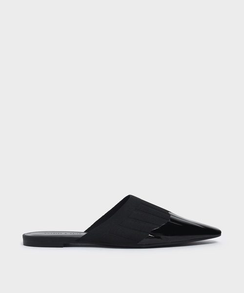 CHARLES & KEITH(チャールズ & キース)の「ニット ポインテッドトゥミュール / Knitted Pointed Toe Mules(スリッポン・レディース・ブラック/グリーン/ダークブルー・22.5cm/23cm/23.5cm/24.5cm/25cm/25.5cm)」の1枚目の写真