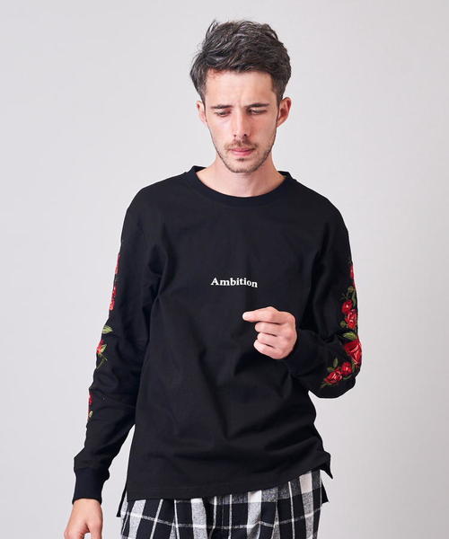 JACKROSE（ジャックローズ）の「JE-ローズ刺繍・ロンT（Tシャツ/カットソー・メンズ・ホワイト/ブラック・M/L）」の14枚目の写真