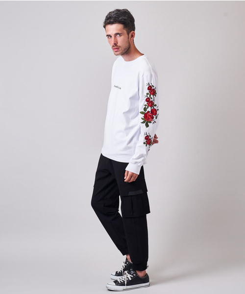 JACKROSE（ジャックローズ）の「JE-ローズ刺繍・ロンT（Tシャツ/カットソー・メンズ・ホワイト/ブラック・M/L）」の22枚目の写真