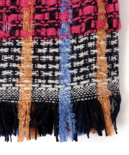 liflattie ships（リフラティ シップス）の「liflattie ships:ジャカードチェックストール（ストール/ショール・レディース・グレー/ピンク・ONE SIZE）」の5枚目の写真