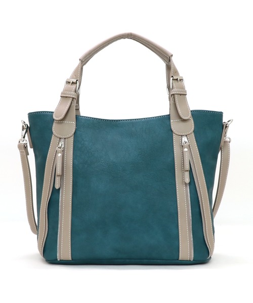 GUSCIO(グッシオ)の「【グッシオベーシック】 ダブルステッチファスナー A42WAYトートバッグ(トートバッグ・レディース・グレー/オレンジ/ブラック/ブルー/グリーン・FREE)」の3枚目の写真