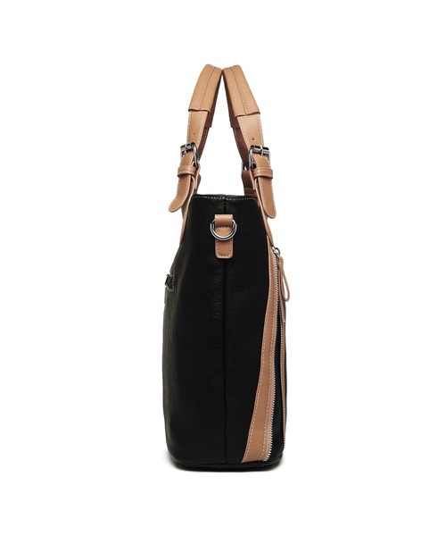 GUSCIO(グッシオ)の「【グッシオベーシック】 ダブルステッチファスナー A42WAYトートバッグ(トートバッグ・レディース・グレー/オレンジ/ブラック/ブルー/グリーン・FREE)」の6枚目の写真