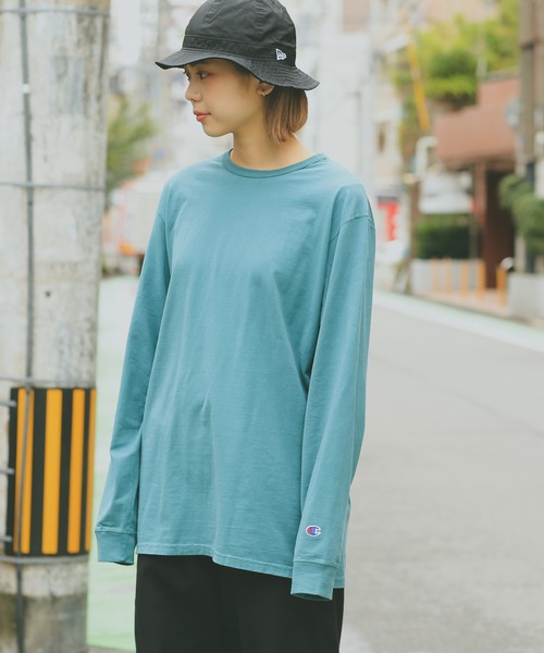 Champion(チャンピオン)の「Champion チャンピオン コットン Tシャツ ロングスリーブ【S-CD200】(Tシャツ/カットソー・メンズ・ライトグレー/ブラック/ライトピンク/ライトブルー/ライトグリーン/ネイビー・M/XL/S/L)」の4枚目の写真