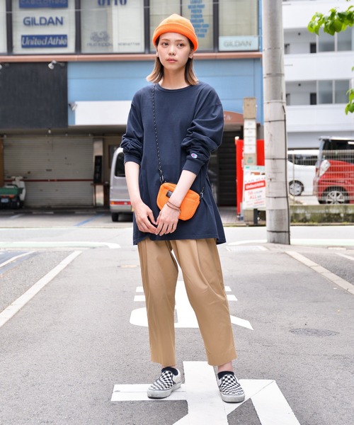 Champion(チャンピオン)の「Champion チャンピオン コットン Tシャツ ロングスリーブ【S-CD200】(Tシャツ/カットソー・メンズ・ライトグレー/ブラック/ライトピンク/ライトブルー/ライトグリーン/ネイビー・M/XL/S/L)」の8枚目の写真