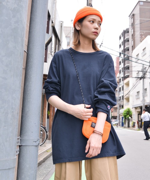 Champion(チャンピオン)の「Champion チャンピオン コットン Tシャツ ロングスリーブ【S-CD200】(Tシャツ/カットソー・メンズ・ライトグレー/ブラック/ライトピンク/ライトブルー/ライトグリーン/ネイビー・M/XL/S/L)」の10枚目の写真