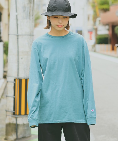 Champion(チャンピオン)の「Champion チャンピオン コットン Tシャツ ロングスリーブ【S-CD200】(Tシャツ/カットソー・メンズ・ライトグレー/ブラック/ライトピンク/ライトブルー/ライトグリーン/ネイビー・M/XL/S/L)」の17枚目の写真