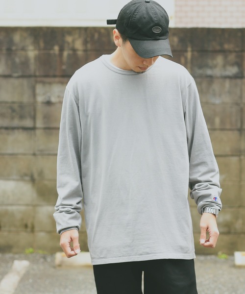 Champion(チャンピオン)の「Champion チャンピオン コットン Tシャツ ロングスリーブ【S-CD200】(Tシャツ/カットソー・メンズ・ライトグレー/ブラック/ライトピンク/ライトブルー/ライトグリーン/ネイビー・M/XL/S/L)」の21枚目の写真