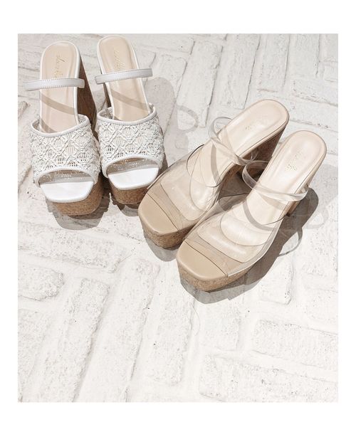 dazzlin（ダズリン）の「サマーウェッジサンダル（サンダル・レディース・ベージュ/オフホワイト/クリア・MEDIUM/LARGE）」の7枚目の写真