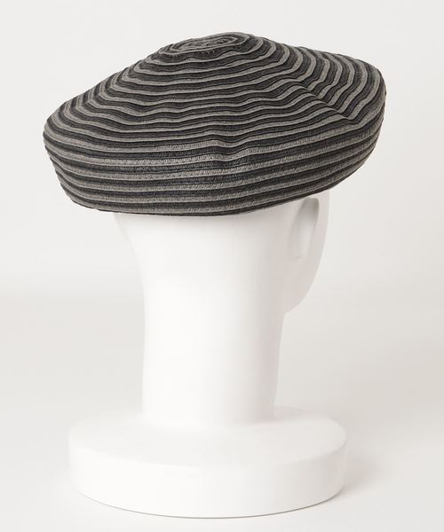 salle de bal(サルデバル)の「∴ペーパーボーダーベレー PAPER BODER BERET(ハンチング/ベレー帽・レディース・ネイビー/ブラック・FREE)」の3枚目の写真