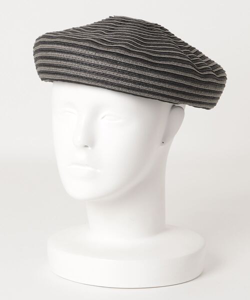 salle de bal(サルデバル)の「∴ペーパーボーダーベレー PAPER BODER BERET(ハンチング/ベレー帽・レディース・ネイビー/ブラック・FREE)」の5枚目の写真