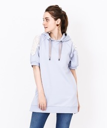 axes femme | 肩レースパーカーチュニック(チュニック)