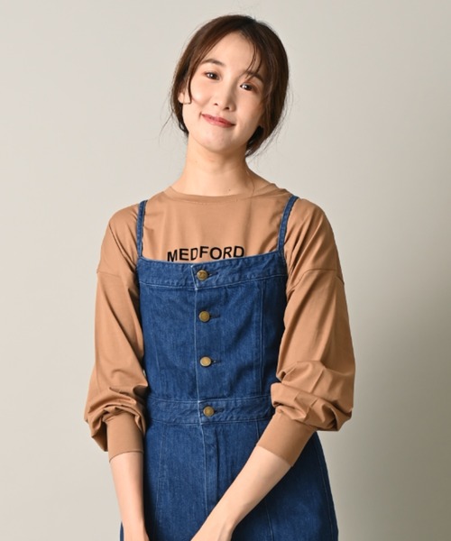 INTERPLANET（インタープラネット）の「フロッキーロゴプリントＴ（Tシャツ/カットソー・レディース・ブラック/オフホワイト/モカ・FREE）」の7枚目の写真