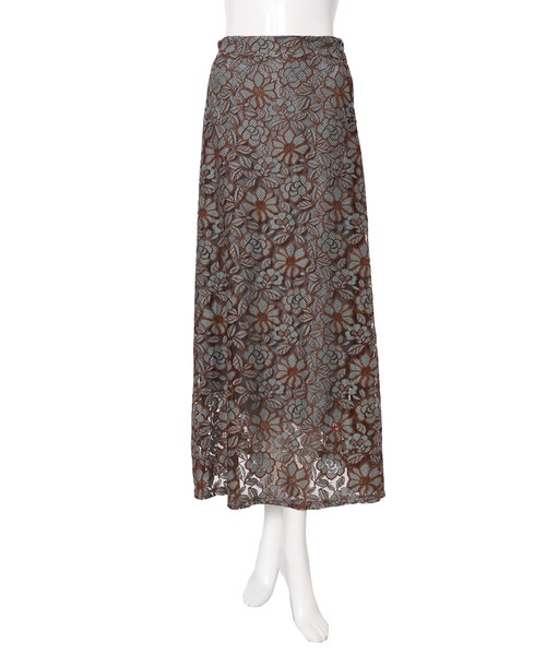 fifth（フィフス）の「レトロフラワーレースフレアスカート（スカート・レディース・グリーン/イエロー/ブルー・MEDIUM）」の12枚目の写真