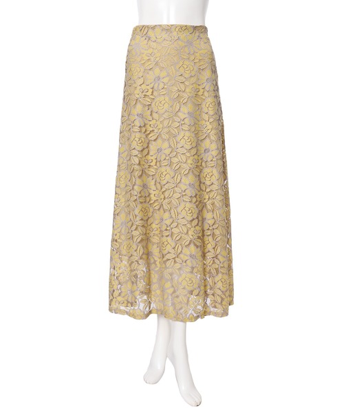 fifth（フィフス）の「レトロフラワーレースフレアスカート（スカート・レディース・グリーン/イエロー/ブルー・MEDIUM）」の13枚目の写真