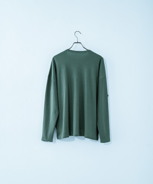 Ressaca(レサーカ)の「ワッフル クルー長袖カットソー ZIPポケット付き(Tシャツ/カットソー・メンズ・アイボリー/ベージュ/グレー/モカ/カーキ/ブラック・M/L/XL)」の7枚目の写真