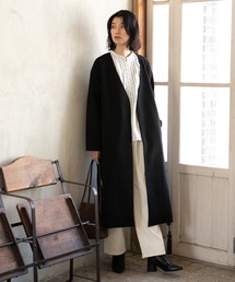 LAKOLE | ニットメルトンノーカラーコート / LAKOLE(ノーカラーコート)