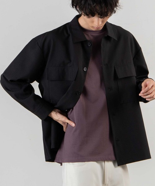 WEGO（ウィゴー）の「WEGO/イージーケアCPOシャツ（シャツ/ブラウス・メンズ・ブラック/ダークグリーン/ブラウン/ベージュ・LARGE/MEDIUM/SMALL）」の2枚目の写真