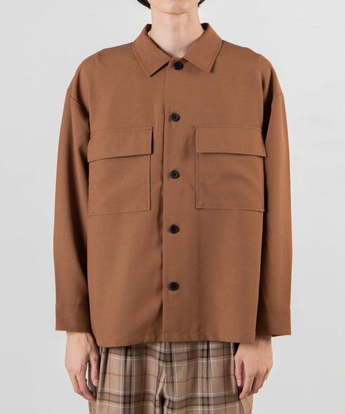 WEGO（ウィゴー）の「WEGO/イージーケアCPOシャツ（シャツ/ブラウス・メンズ・ブラック/ダークグリーン/ブラウン/ベージュ・LARGE/MEDIUM/SMALL）」の19枚目の写真