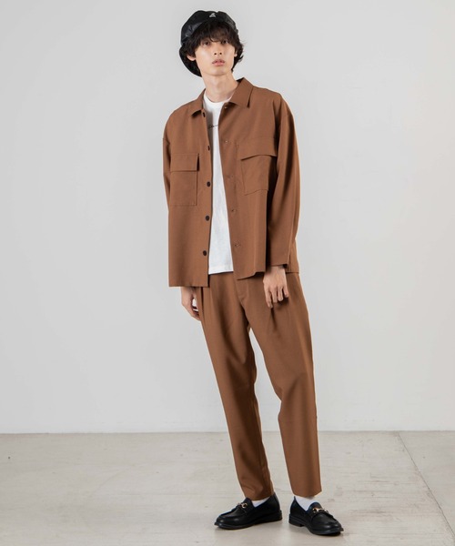 WEGO（ウィゴー）の「WEGO/イージーケアCPOシャツ（シャツ/ブラウス・メンズ・ブラック/ダークグリーン/ブラウン/ベージュ・LARGE/MEDIUM/SMALL）」の8枚目の写真