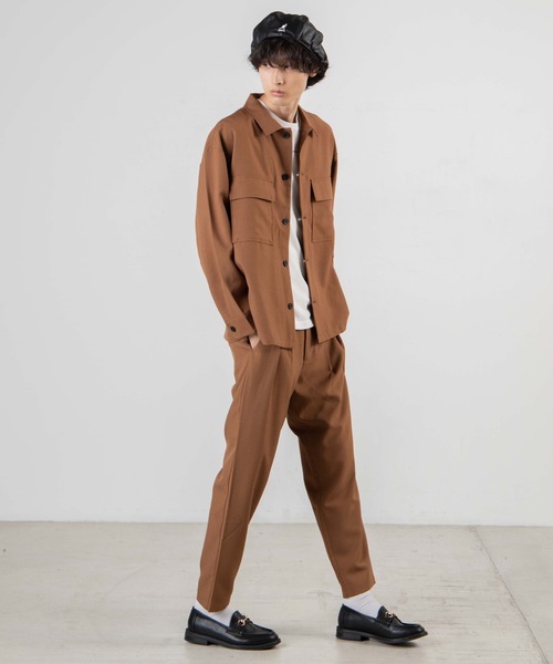 WEGO（ウィゴー）の「WEGO/イージーケアCPOシャツ（シャツ/ブラウス・メンズ・ブラック/ダークグリーン/ブラウン/ベージュ・LARGE/MEDIUM/SMALL）」の5枚目の写真