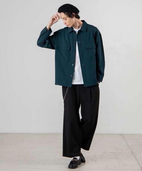 WEGO（ウィゴー）の「WEGO/イージーケアCPOシャツ（シャツ/ブラウス・メンズ・ブラック/ダークグリーン/ブラウン/ベージュ・LARGE/MEDIUM/SMALL）」の16枚目の写真