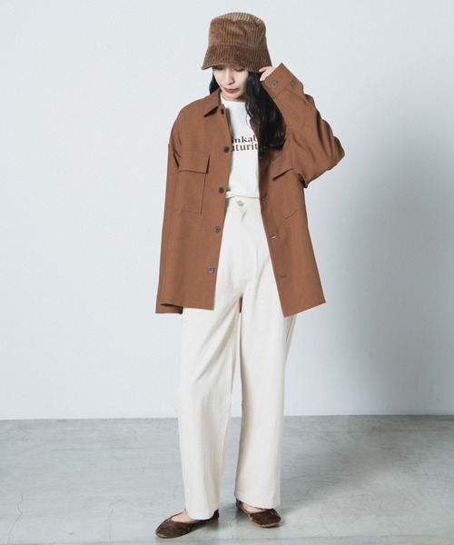 WEGO（ウィゴー）の「WEGO/イージーケアCPOシャツ（シャツ/ブラウス・メンズ・ブラック/ダークグリーン/ブラウン/ベージュ・LARGE/MEDIUM/SMALL）」の9枚目の写真