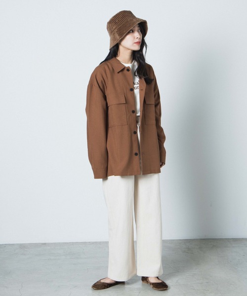 WEGO（ウィゴー）の「WEGO/イージーケアCPOシャツ（シャツ/ブラウス・メンズ・ブラック/ダークグリーン/ブラウン/ベージュ・LARGE/MEDIUM/SMALL）」の6枚目の写真