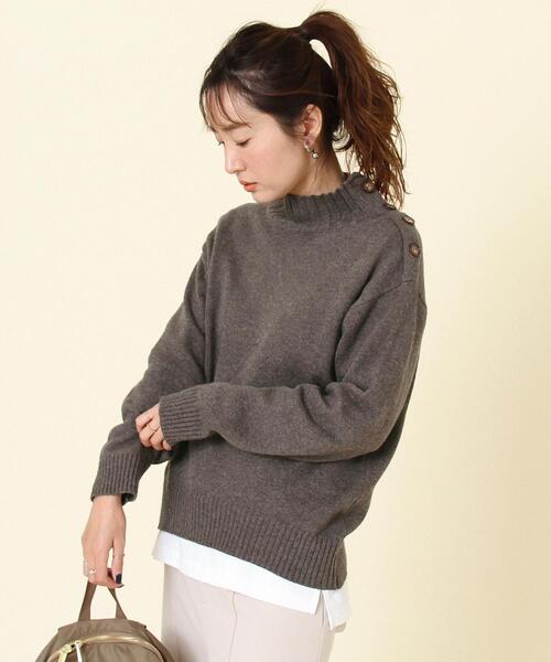 coen(コーエン)の「肩ボタンタートルネックニット#(ニット/セーター・レディース・モカ/ネイビー/その他1/その他2/ライム/ワイン・FREE)」の15枚目の写真