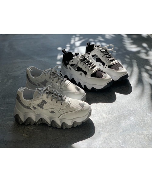 OLD ORDER】ボリュームソールテックメッシュスニーカー 箱 タグ付き