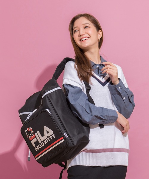 FILA(フィラ)の「【FILA/フィラ】フィラ×キティコラボ ボックスデイパック(バックパック/リュック・レディース・ネイビー/ホワイト/ブラック・FREE)」の20枚目の写真